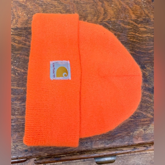 Youth Unisex One Size CARHARTT A18 WATCH CAP Beanie Hat Orange - Picture 13 of 16